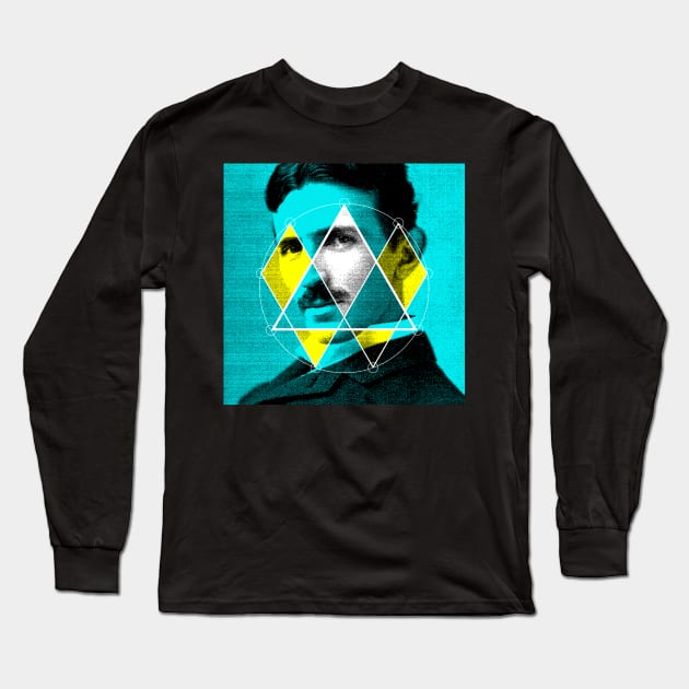 Tesla Code 369 - Teal Long Sleeve T-Shirt by mattcave